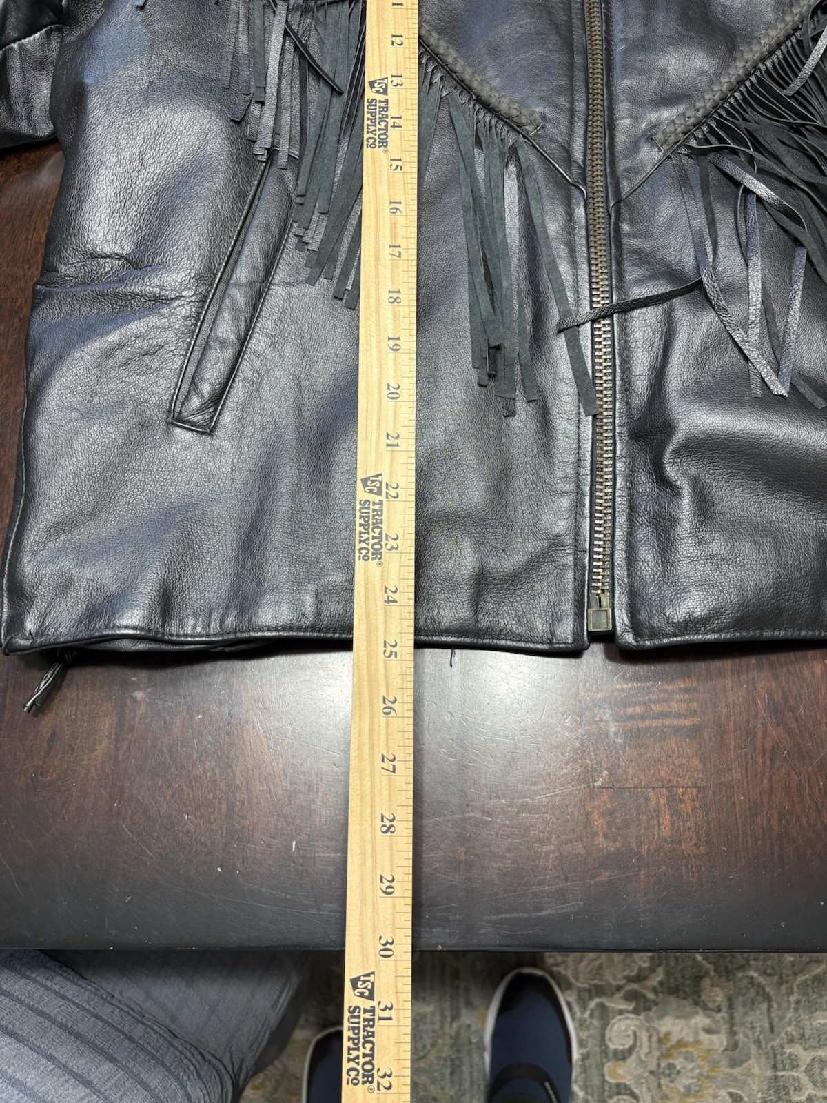 USA Bikers Dream Apparel size XXXL Women Black Leather Fringe Biker Jacket