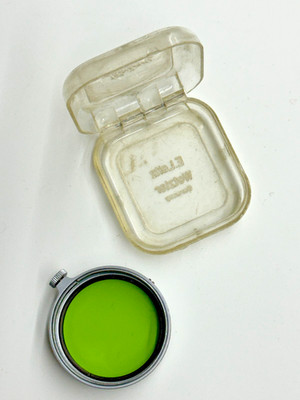 VINTAGE - Green Filter ''R.h'' - E.Leitz Wetzlar - Clip on - 36mm - with Case