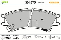 Valeo Bremsbelagsatz, Scheibenbremse 301575 FüR Hyundai