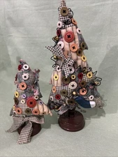 2 -  Primitive Christmas Trees;  7 Inch, 11 Inch