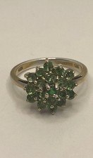 Vintage Handmade Genuine Green Peridot Filigree Setting 925 Sterling Silver Goth