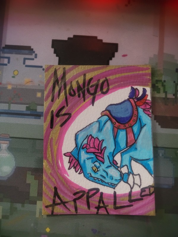 ACEO, dinosaur, original, 1st edition, 2.5x3.5, acrylic