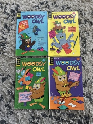 lot of 4 Bronze Age ''Woodsy Owl'' Comics Gold Key Whitman