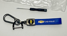 Genuine Leather Keychain For Chevrolet Blue New Us Seller