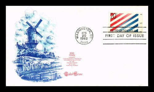 US COVER USA-NETHERLANDS RELATIONS 200TH ANNIVERSARY FDC TUDOR HOUSE