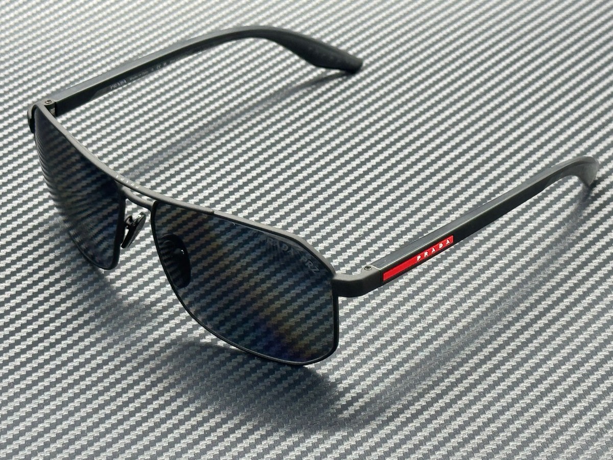 PRADA LINEA ROSSA PS A53S DG05Z1 Rubber Black Grey Polarized Men's