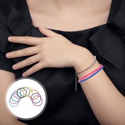 10 Pcs Weiche Elastische Armbänder Bunte Gummibänder Silikon-Armbänder