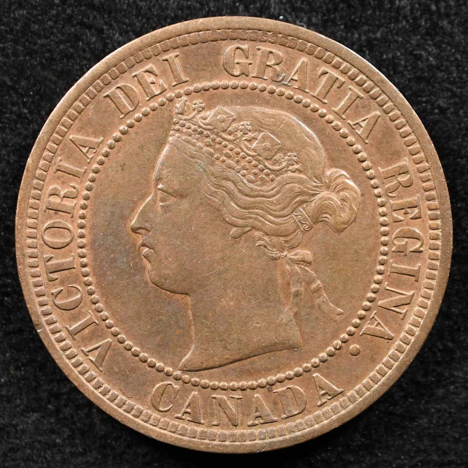 Canada 1 Cent 1876H, Coin, Repunched Date 1, 8, 7, 6, Inv#I719 - Image 2 of 2