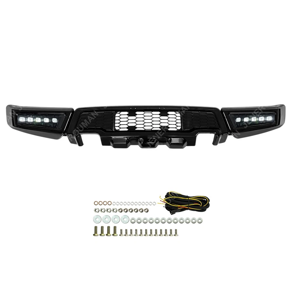 Steel Front Bumper Raptor Look With DRL LED Lights For 2009-2014 Ford F150 F-150 Foto 3 de 4