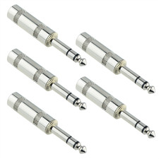 5 x 6.35mm Stereo Jack Metal Plug 3-Pole Audio Connector