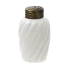 Victorian EAPG Unknown Maker Reverse Twistee Swirl Milk Glass Single Shaker 3"