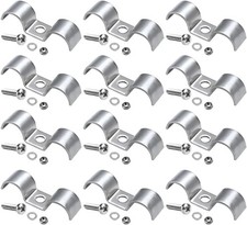 12PCS Stainless Steel Double Line Clamp Fuel Brake Line Clips w Screws