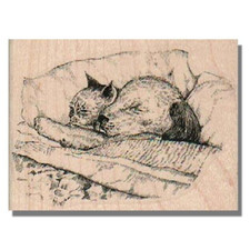 Wood Rubber Stamp, Cat And Dog Sleeping, Pets.Animal,Kitty, Kitten,Cat Gift,Pup
