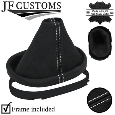 WEISSE NÄHTE LEDER SCHALTMANSCHETTE + KUNSTSTOFFRAHMEN PASST FÜR FORD ESCAPE 2005-2007