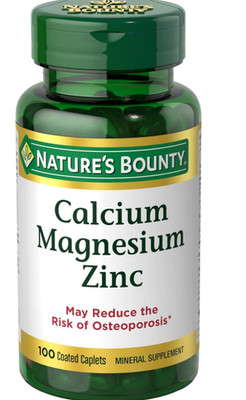 Nature's Bounty Calcium Magnesium Zinc Caplets 100 Count Bone Muscle Support