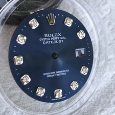Rolex Genuine blue Diamond Dial Date Just Quickset 16224, 16034  SS. or W.gold