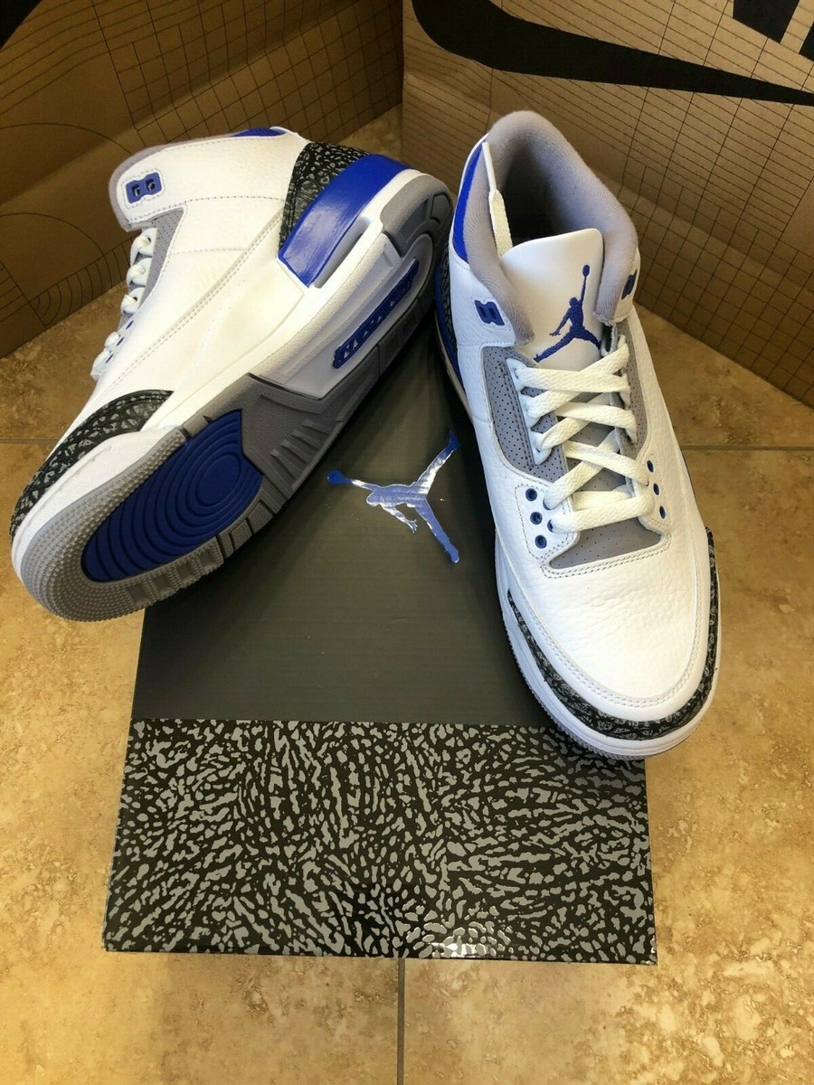 シューズ(男性用) Nike Air Jordan 3 \"Racer Blue\" 27cm Air Jordan 3 Retro Racer Blue Men Size 8 - 2021 White / Blue