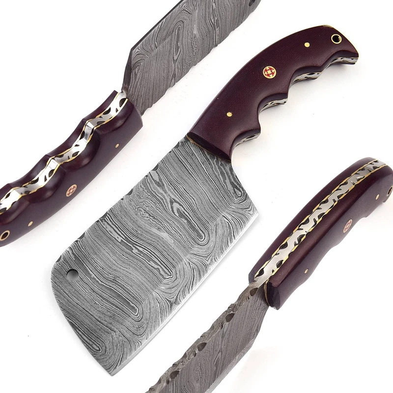 handcrafted Damascus steel cleaver