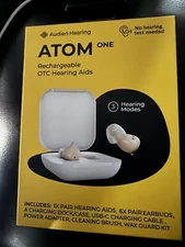 Audien Atom One Rechargeable OTC Hearing Aids... BRAND NEW