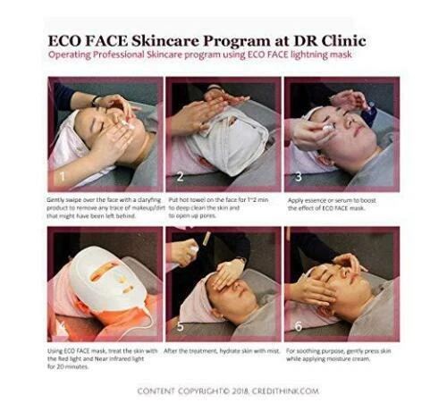 ECO FACE Near-infrared LED Photon Mask for Home Therapy 120 LED lights / Gold - Bild 6 von 9