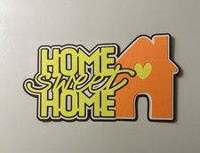 Home Sweet Home Handmade Scrapbook Title Paper Pierced Die Cut