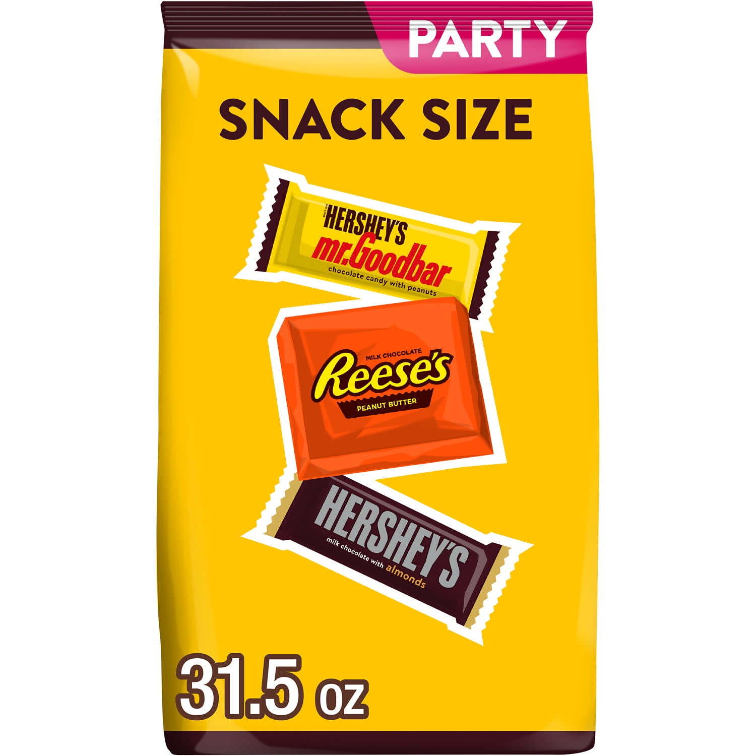 And Reese's Assorted Chocolate Flavored Snack Size Candy, Party Pack 31.5 oz