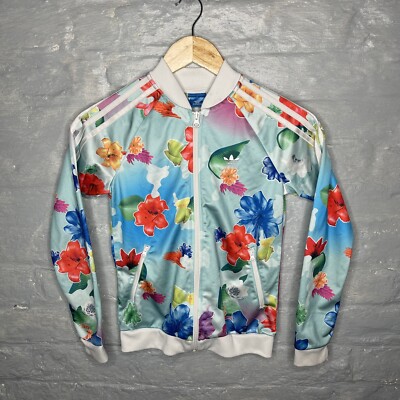 Adidas Trefoil Junior Girls Floral Pattern Zip Track Jacket BK2033 UK  11-12y UK