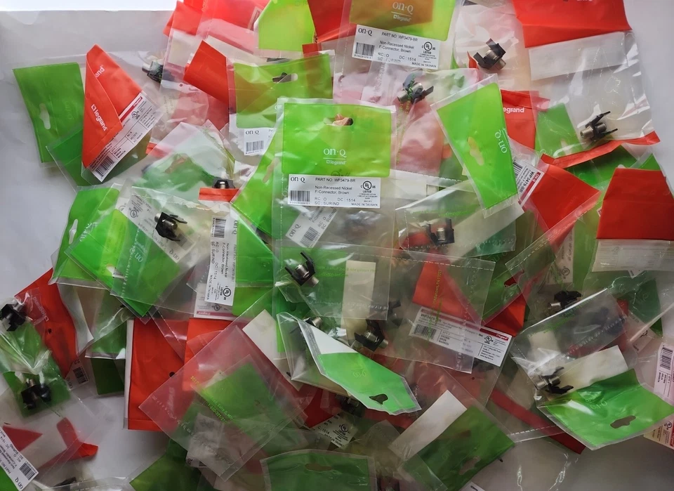 120 x Legrand On-Q WP3479 BR подрядчик не утопленный никель ГГц F-разъем - Изображение 2 из 4