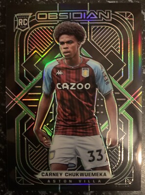 2021/22 PANINI OBSIDIAN CARNEY CHUKWUEMEKA GREEN RC ROOKIE SSP /5 ASTON VILLA