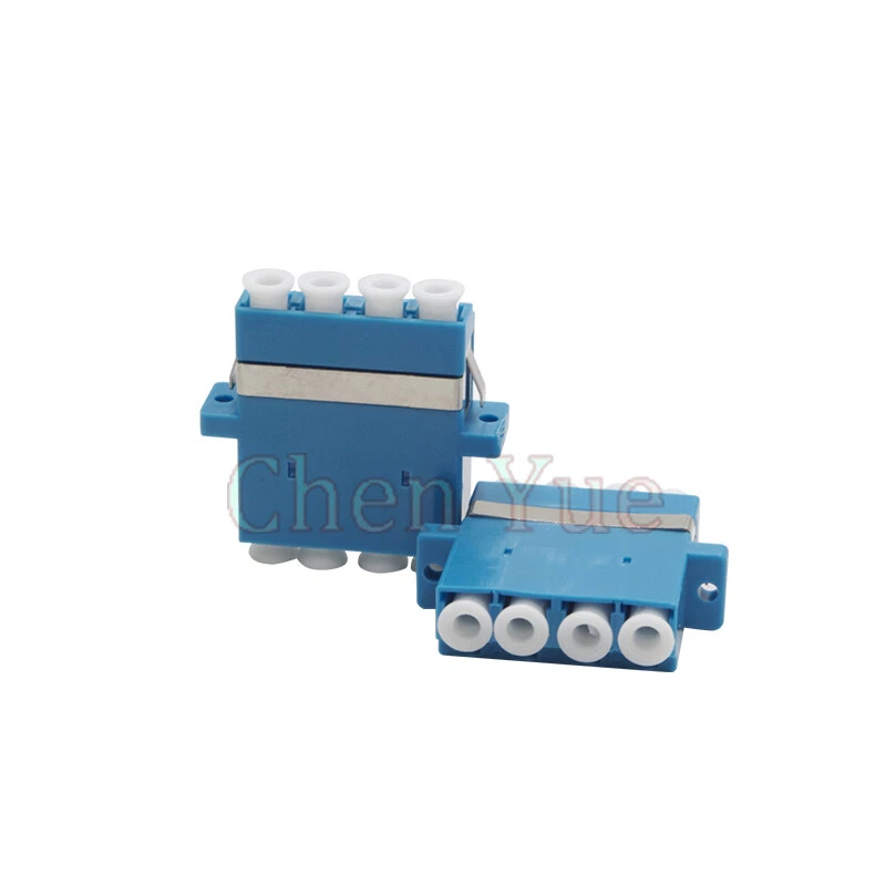 50pcs LC Quad Fiber Optic Adapter SM Blue FTTH Coupler 4 cores LC/UPC Connector - Image 2 of 4