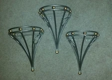 Croscill Silver Gold Metal Wall Sconce Set of 3