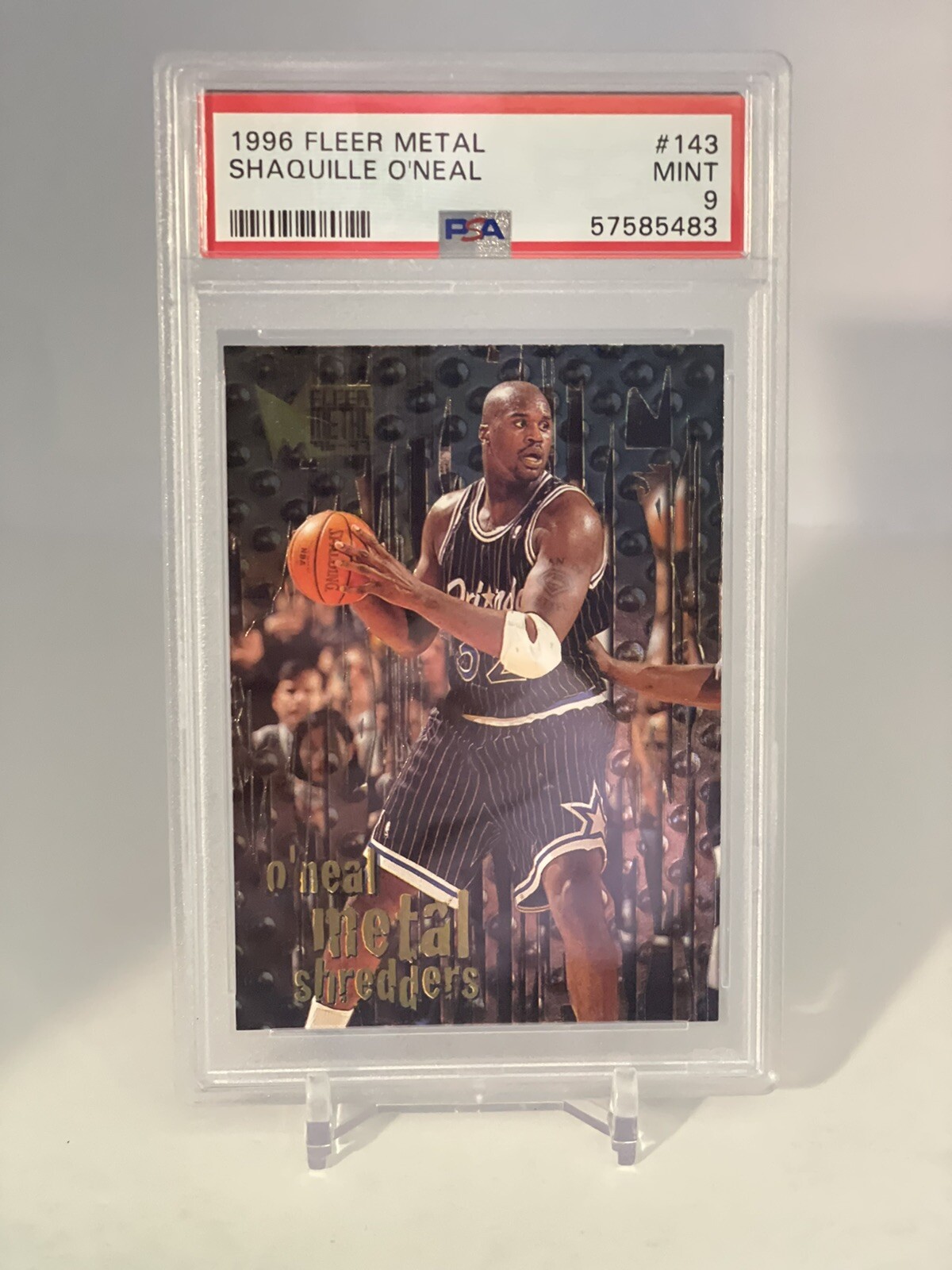 1996 Fleer Metal 143 Shaquille O'Neal PSA 9 Mint Magic Lakers