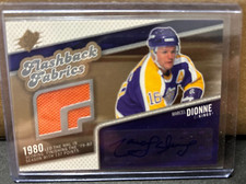 2005-06 SPx Flashback Fabrics Jersey 05/06 Auto #110 Marcel Dionne