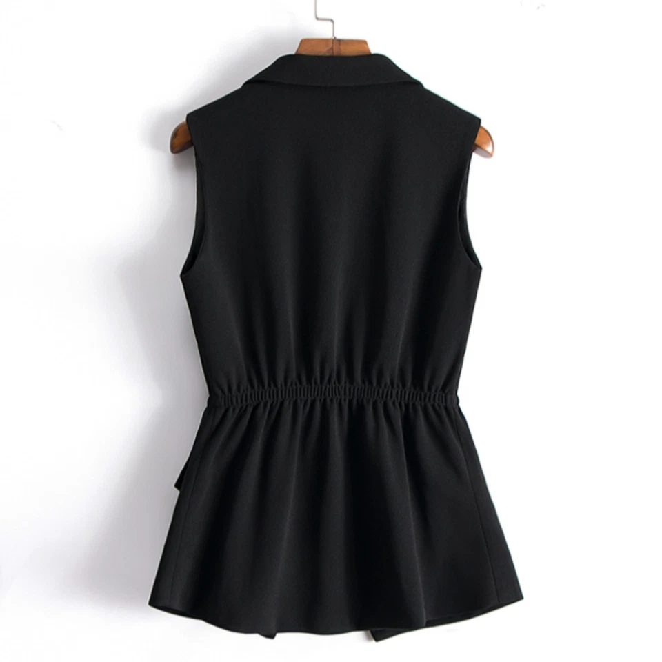 Lady Gilet Vest Waistcoat Top Coat Blazer Vest Sleeveless Tank Smart Casual Chic - Image 2 of 4