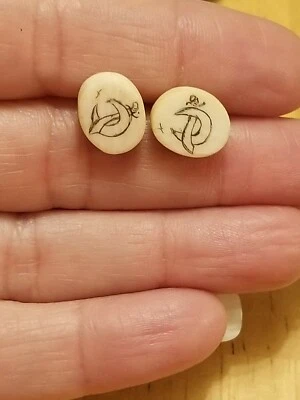 Vintage Mason Shriner Ladies Masonic Shrine Unique Sword Scimitar Earrings - Image 1 of 4