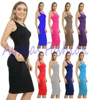 Ärmellose Midi-Mini-Damenweste figurbetont Sommer Freizeitkleid UK Plus 8 26