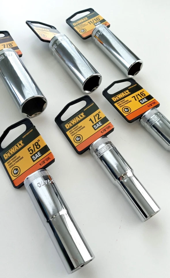 Dewalt DWMT889490SP 1/2" Drive Deep 7pc Socket Set 6pt. SAE 1" to 7/16" - Image 2 of 2