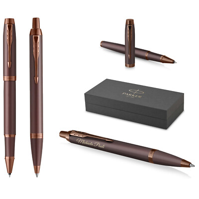Parker IM Monochrome Set Kugelschreiber + Rollerballer Burgundy Gravur graviert