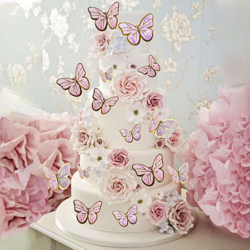 60Pcs Butterfly Cake Toppers,3D Butterfly Cupcake Topper Pick for Birthday Baby - Picture 7 of 12