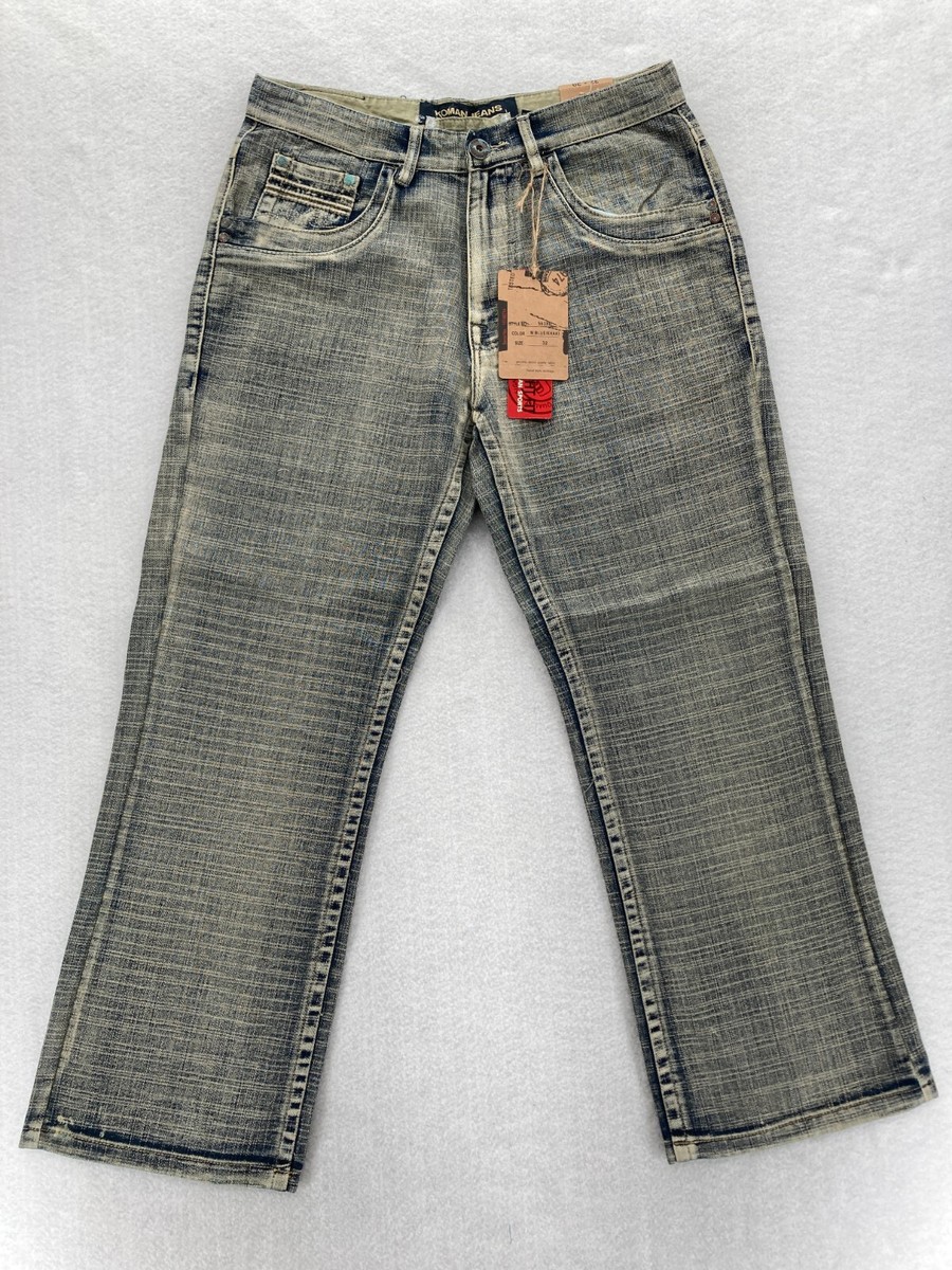 Vintage Koman Jeans Mens 32x30 Relaxed Straight Blue Denim Flap