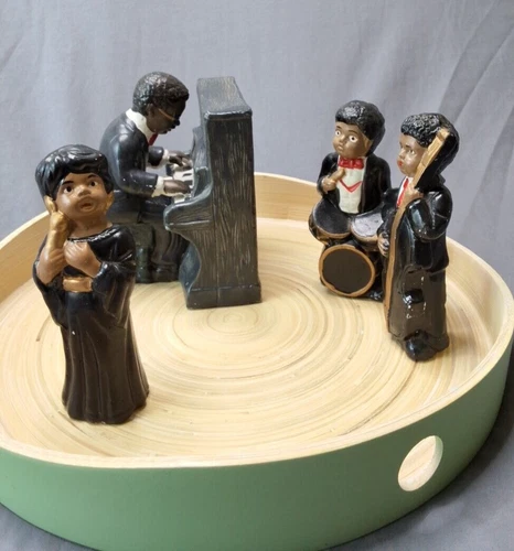 Vintage Jazz Band Ceramic Figurines 4 pc Set Singer Piano Dr Vintage vintage concert t-shirt, vintage, single stitch, B+ condition