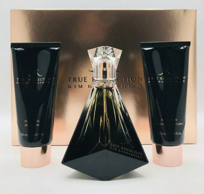 KIM KARDASHIAN TRUE REFLECTION 3PC SET PARFUM SPRAY 3.4 OZ + LOTION & SHOWER 