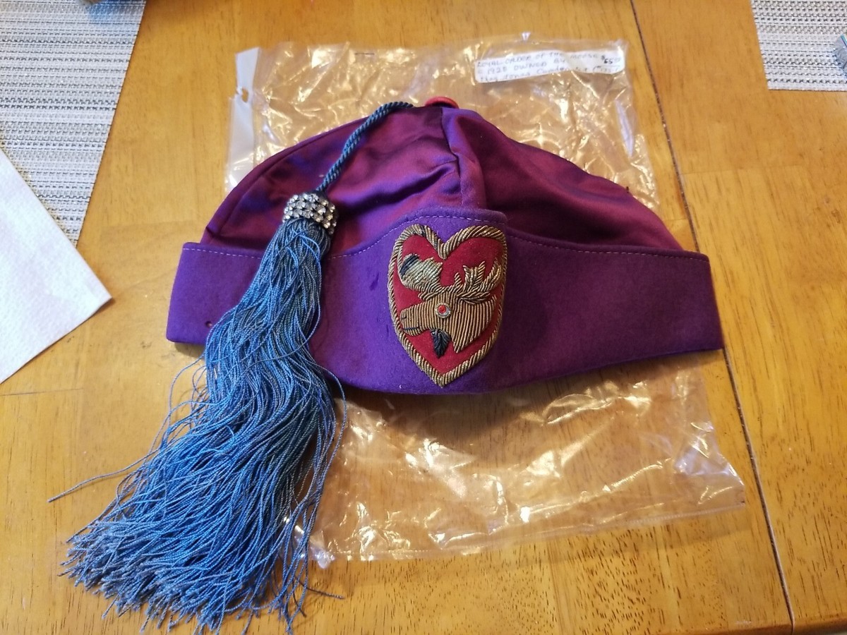 Vintage Royal Order of Moose Lodge Fez Ceremonial Hat Vintage Purple Royal Order moose lodge ceremonial hat  main image 3