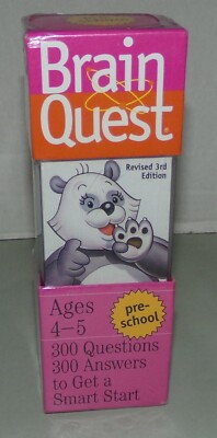 Brain Quest Pre-School Ages 4-5 300 Questions & Answers Smart Start Deck 1&2 NEW