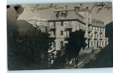 Postcard Austria? Hotel Tirol Street View Snowcovered Mountain RPPC c1910's