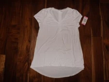 NWT Womens Members Mark Favorite Everyday Tee White S/S V-neck Shirt Top Size S