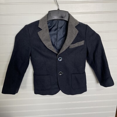 English Laundry Boys Blazer Coat Size Navy Blue Gray
