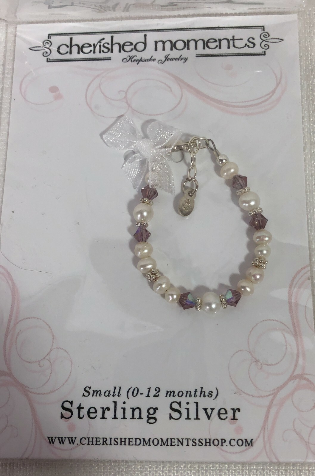 Sterling Silver June Infant Baby Cherished Moments Bracelet Small 0-12M Lavender