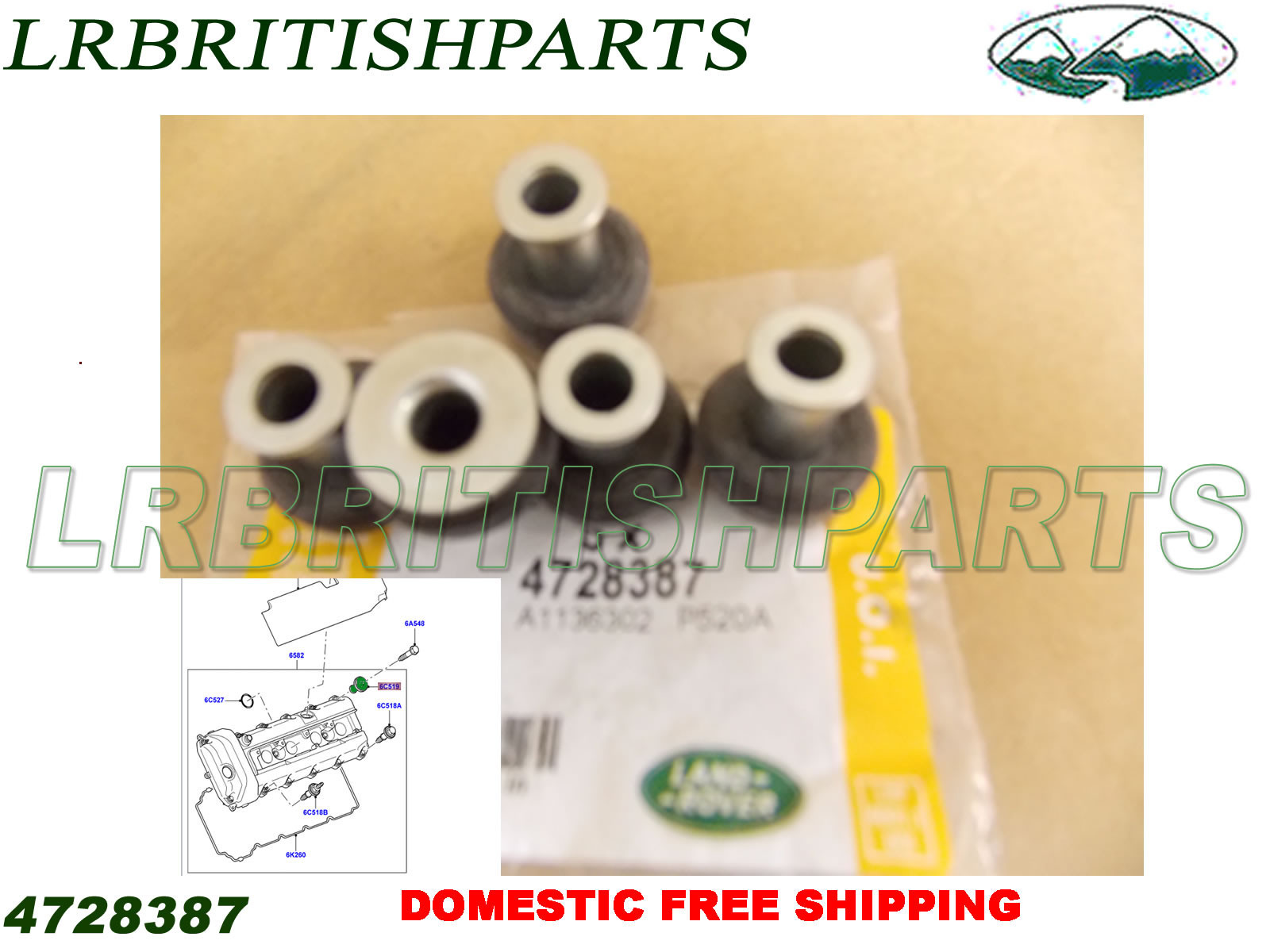 LAND ROVER VALVE COVER GROMMET RANGE ROVER 0609 LR3 SPORT 0509 OEM