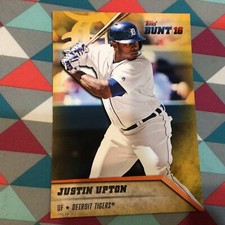 #190 Justin Upton TIGERS 2016 Topps BUNT 5X7 Gold 10/10 Made